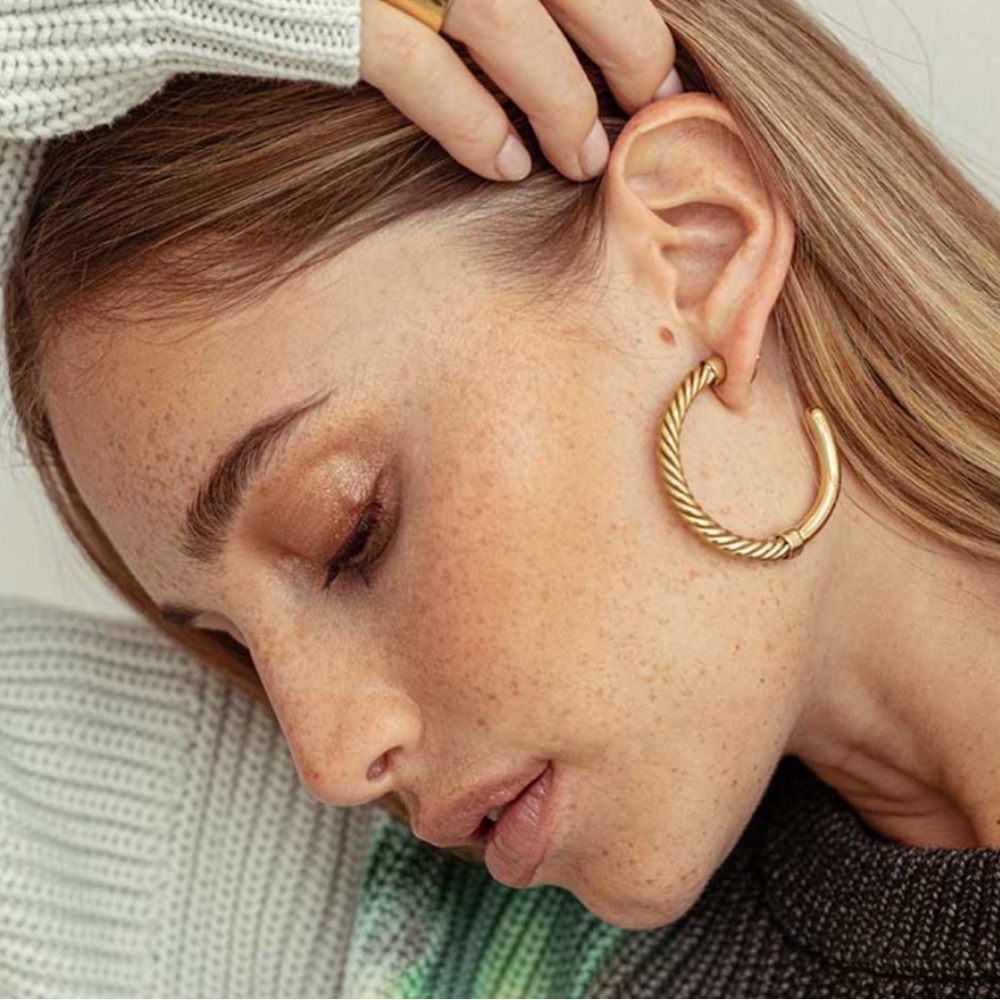SOKO uzi brass hoop earrings